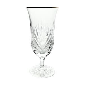 Rogaska “Richmond” Single Gold Rim Crystal Iced Tea Glass 7 1/8” 12oz Signed